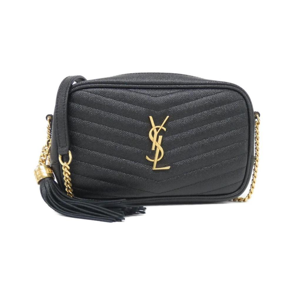 Saint Laurent Roux Shoulder Bag Calf Black Metal Fittings